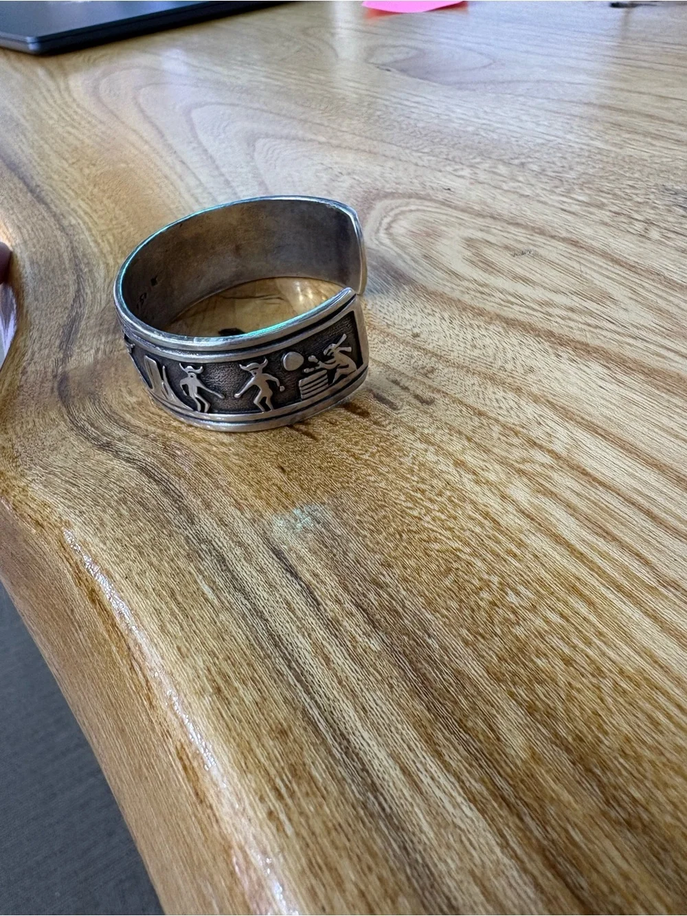 Native American Buffalo heartline cuff